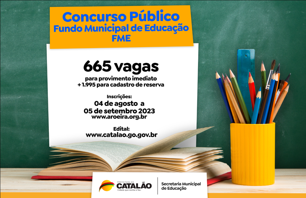 Concurso público Edital nº 01/2023 para professores e auxiliares de atividades educativas