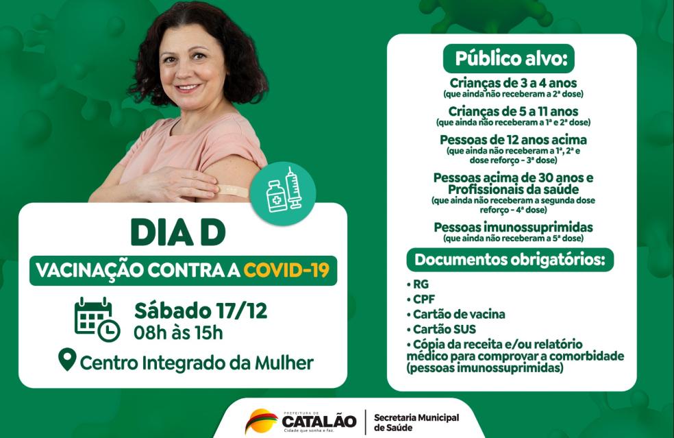 Catalão terá Dia D de vacinação contra a Covid-19 neste sábado (17)