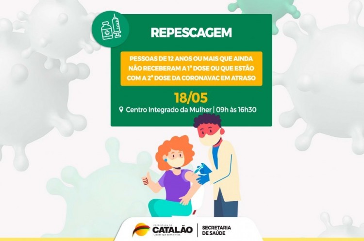 Repescagem: Saúde convoca população de 12 anos ou mais para receber a primeira dose