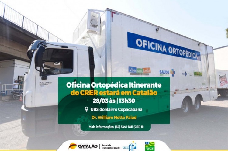 Oficina Ortopédica Itinerante do CRER estará em Catalão nesta segunda-feira (28)