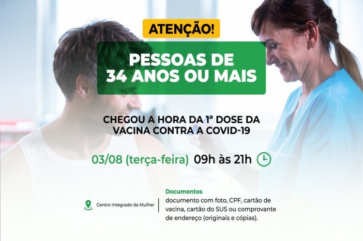 Covid-19: Catalão abrirá vacinação para pessoas com 34 anos ou mais