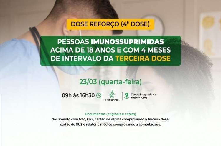 Covid-19: Saúde convoca imunossuprimidos para receberem Dose Reforço (4ª dose)