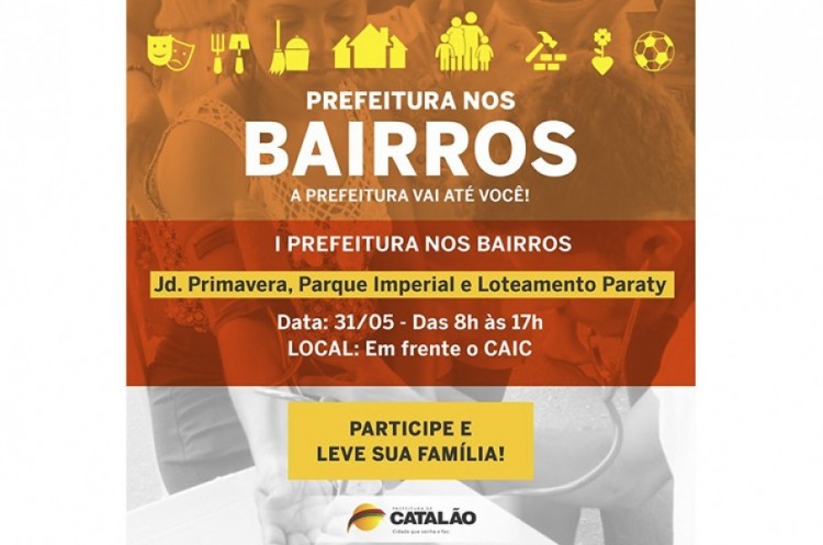 Programa “Prefeitura nos bairros” será lançado nesta sexta em Catalão