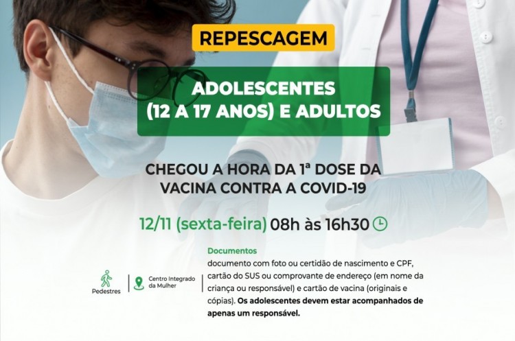 Repescagem Primeira dose Covid-19: Catalão vacinará população de 12 anos ou mais