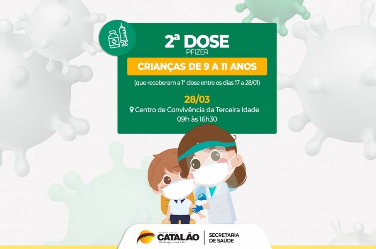 Covid-19: Saúde convoca crianças de 9 a 11 anos para receberem a segunda dose da vacina Pfizer