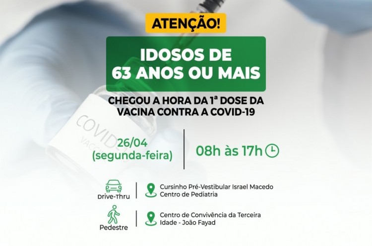 Com a chegada de 1.290 novas doses da vacina contra a Covid-19, Catalão começará imunização de idosos com 63 anos ou mais 