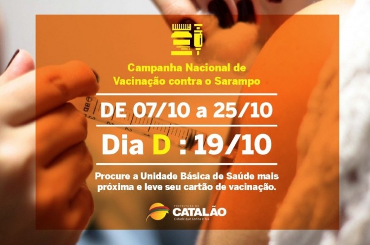 Campanha Nacional de Vacinação contra o Sarampo: unidades básicas de Saúde em Catalão estão preparadas e já recebem a população