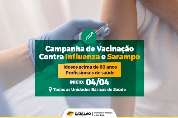 Campanhas de Vacinação contra gripe e sarampo iniciam na próxima segunda-feira (04)