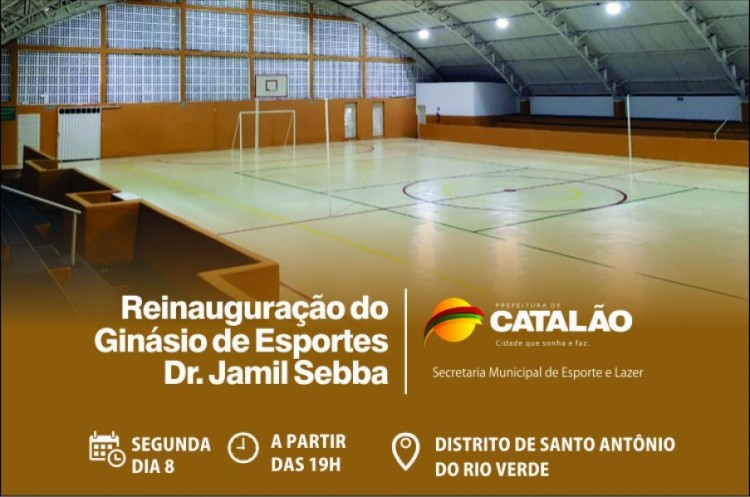Prefeitura faz reforma completa e entrega hoje à comunidade Ginásio de Esportes em Santo Antônio do Rio Verde