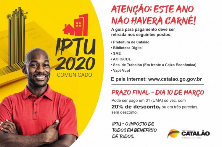 IPTU 2020: contribuintes devem emitir boletos pela internet ou em postos espalhados pela cidade