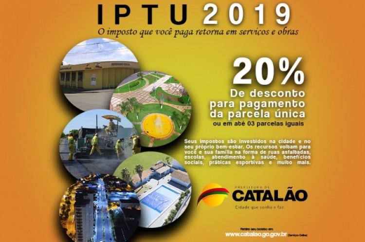 Vence hoje primeira parcela do IPTU em Catalão