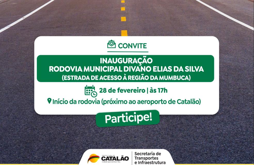 Prefeitura de Catalão fará inauguração da obra de pavimentação asfáltica em estrada que dá acesso à região da Mumbuca