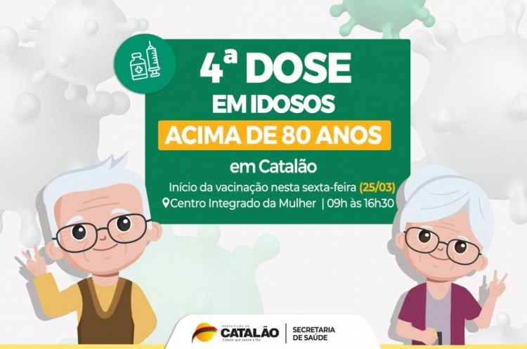 Catalão aplicará 4ª dose da vacina contra Covid-19 em idosos acima de 80 anos nesta sexta (25)