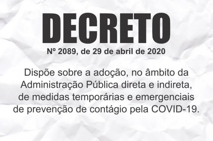 Decreto nº 2089, de 29 de Abril de 2020.