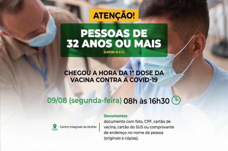 Catalão seguirá vacinando pessoas com 32 anos ou mais e letra inicial do nome de A a L