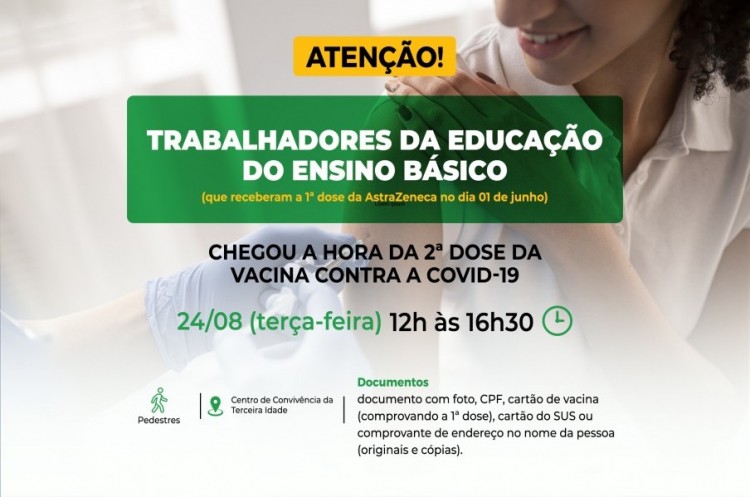 Covid-19: Trabalhadores da educação do ensino básico receberão reforço da AstraZeneca nesta terça