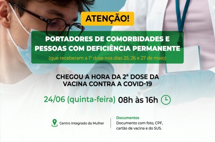 Pessoas com comorbidades e portadores de deficiência receberão segunda dose da Coronavac nesta quinta