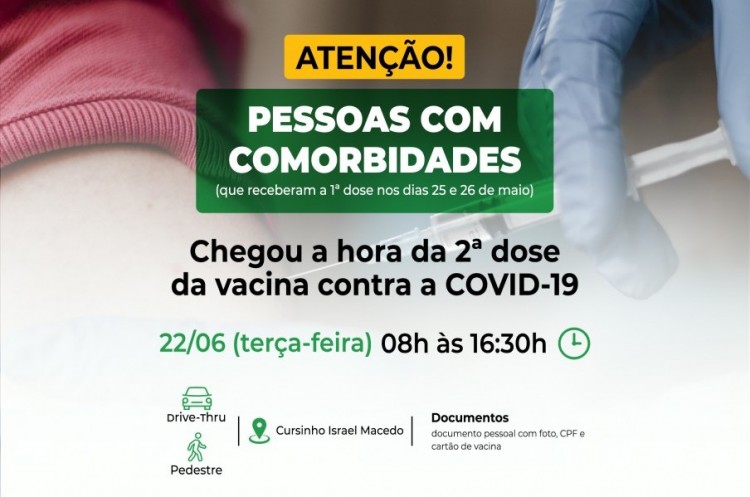 Pessoas com comorbidades receberão segunda dose da Coronavac nesta terça