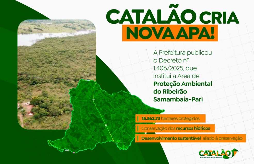 Prefeitura de Catalão institui a Área de Proteção Ambiental do Ribeirão Samambaia-Pari