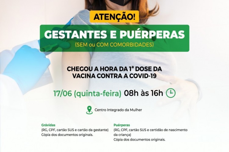 Covid-19: Catalão abre vacinação para gestantes e puérperas