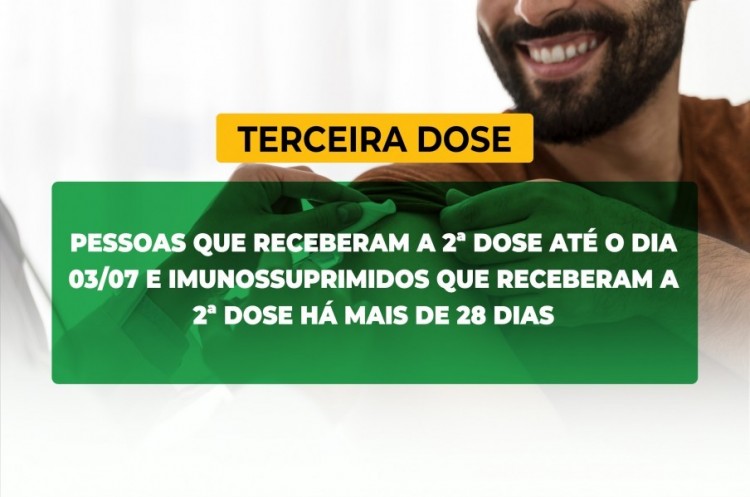 Saúde convoca imunossuprimidos e população adulta para receberem a Terceira Dose