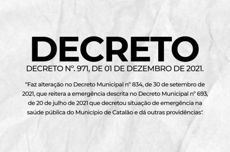 DECRETO Nº 973, DE 02 DE DEZEMBRO DE 2021