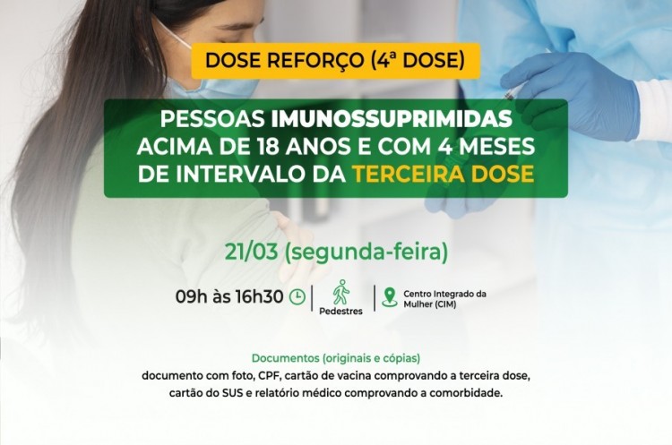 Covid-19: Saúde convoca imunossuprimidos para receberem Dose Reforço (4ª dose)