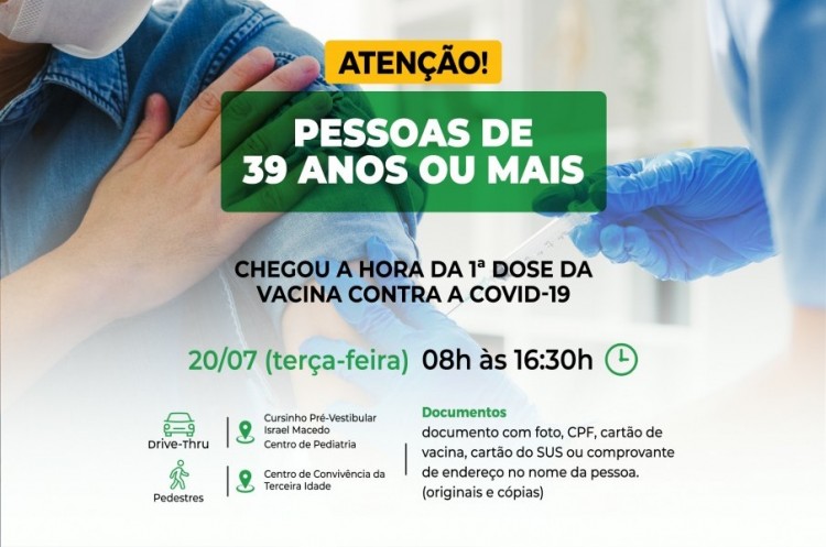 Covid-19: Catalão abrirá vacinação para pessoas com 39 anos 