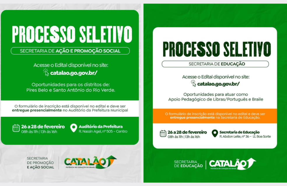 Prefeitura faz processo seletivo para Educação e Promoção e Ação Social