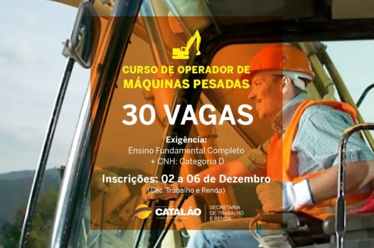 Inscrições para o Curso de Operador de Máquinas Pesadas estão abertas!