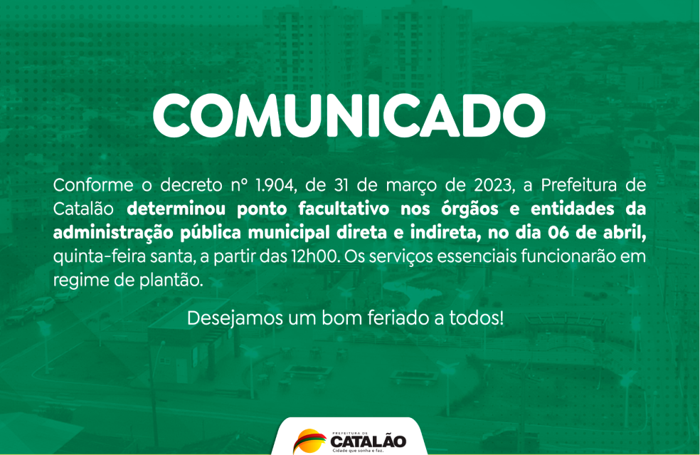 ATENÇÃO – COMUNICADO DE EXPEDIENTE DA PREFEITURA EM DIA DE JOGOS