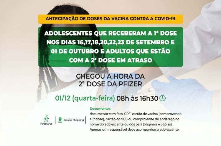 Saúde antecipa segunda dose da Pfizer para adolescentes