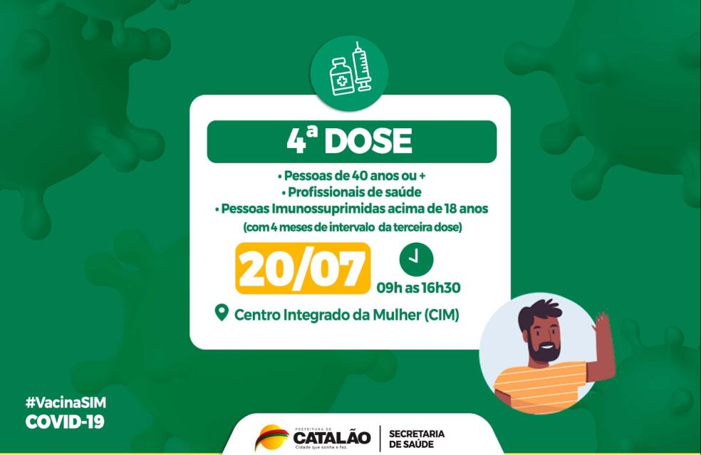 Covid19: Saúde convoca pessoas de 40 anos ou mais para receberem a 4ª dose da vacina